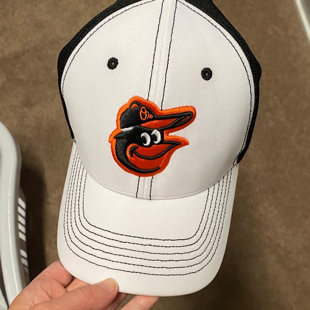 47 Black and White Cap with Orioles Detail